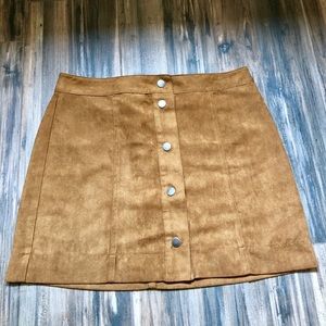 Be Cool | High-wasted Suede Mini Skirt